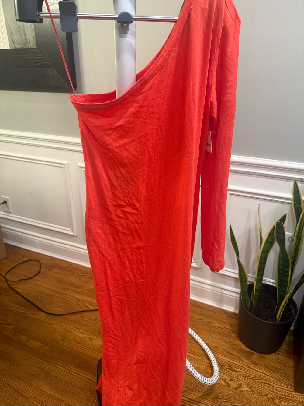 NWT Free People FP Beach Saltaire One Shoulder Maxi Dress Raspberry L